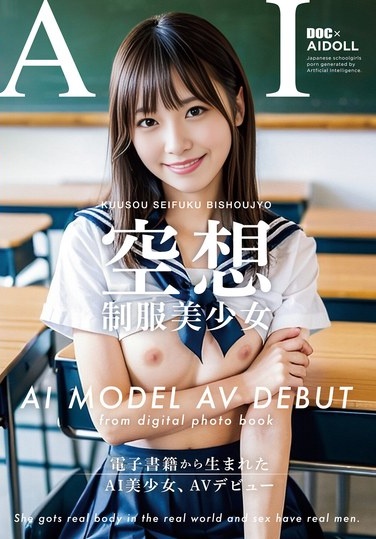 [From The AI Photobook!] Fantasy Uniformed Beautiful Girl AI MODEL AV DEBUT Small Tits #1 ~ AI Beautiful Girl Born From An E-book Makes Her AV Debut ~ - Poster